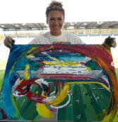 Match-Paintin der Künstlerin und Ex-Fußballerin Josephine Henning