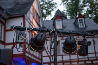 Freusburg, im Schlossgarten des Cafés auf der Burg